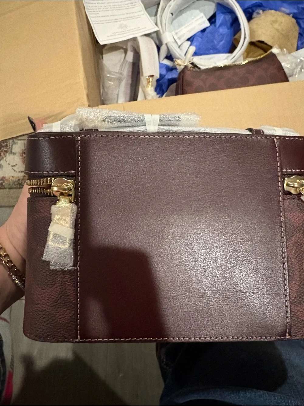 Coach Black Currant Signature Canvas MakeUp Bag